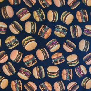 Hamburgers from the Order Up Collection by Dan Morris for Quilting Treasures. Fabric by the Yard #2421