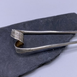 Handmade silver twisted hairpin with texture*silver hairpin*hairpin for women*hairpin for her*silver women hairpin (HP5)