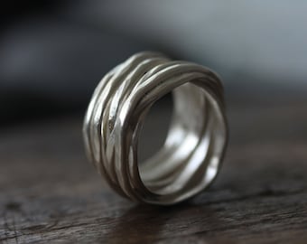 Handmade Wraparound Silver Wire ring (R0049)