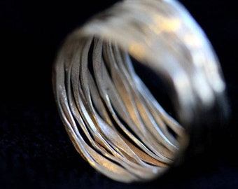 Handmade Hammered Silver Wire ring (R0005)