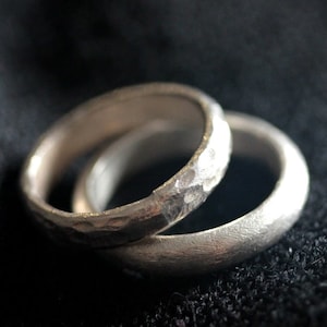 Handmade Silver Ring with etched or hammered surface*wedding ring*personalized gift (R0026)