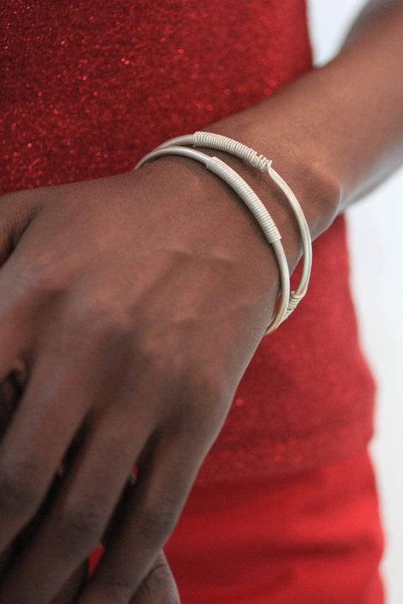 ［a-BL201] Karen Silver Bracelet 17cm Thai Karen Silver Bangle*silver Bangle*bangle for Women
