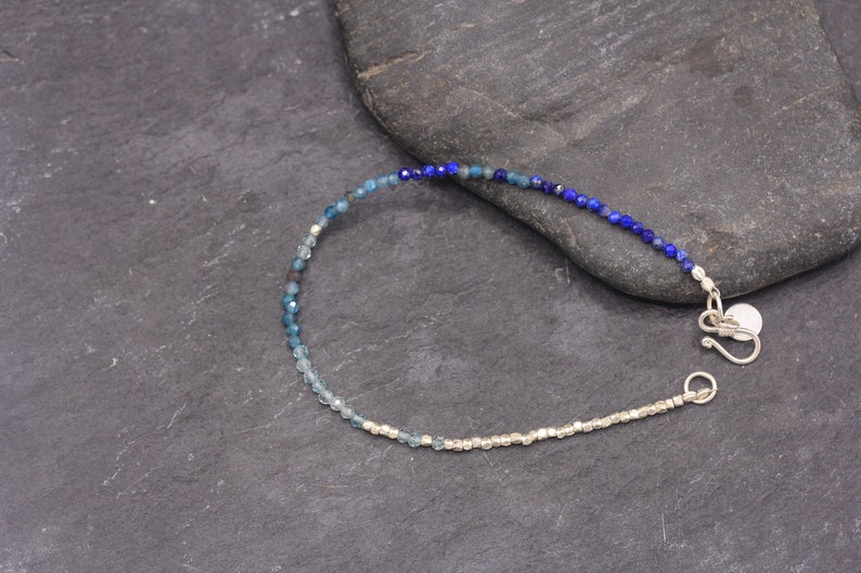 Topaz Lapis Lazuli and Silver Beads Bracelet With Adjustable Etsy Topaz Lapis Lazuli and Silver Beads Bracelet With Adjustable Etsy
