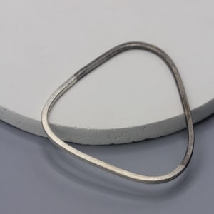 Handmade triangle shape silver bangle in partial rhodium finish*silver bangle* triangle bangle*bangle for women (STB0012)