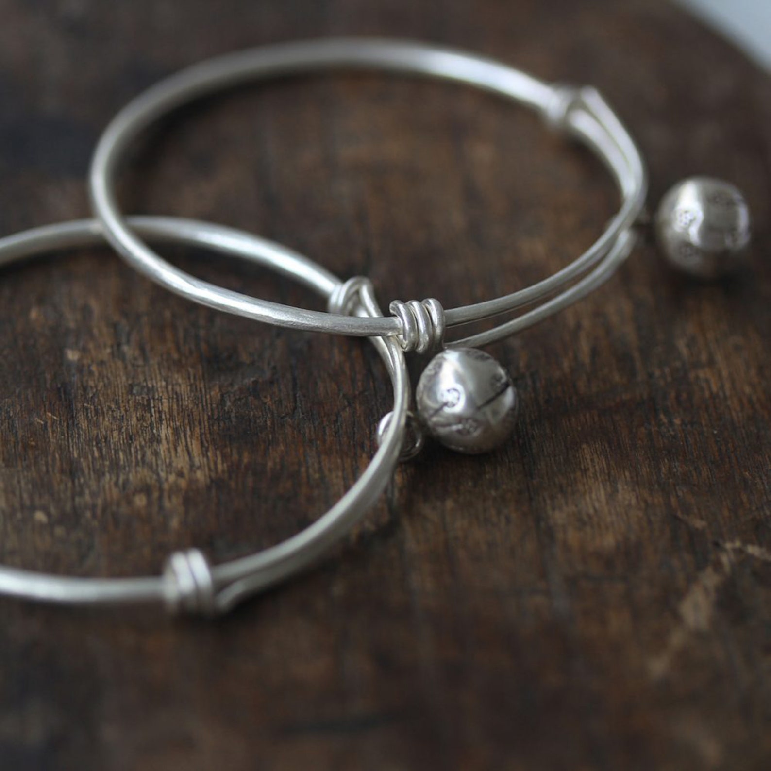 Pair of Handmade Silver Baby Anklets With Decorated Bells BA Etsy UK