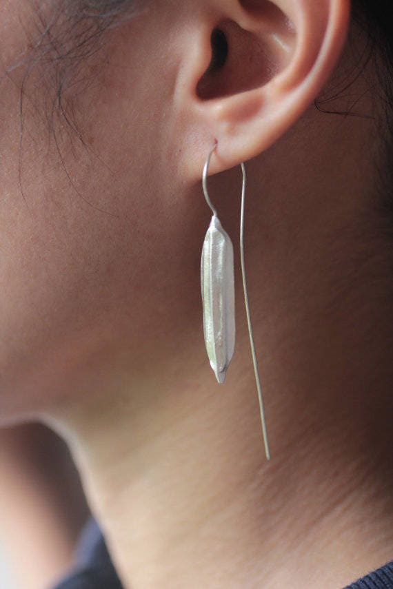 Rice husk Handmade Silver Earring (E0149)