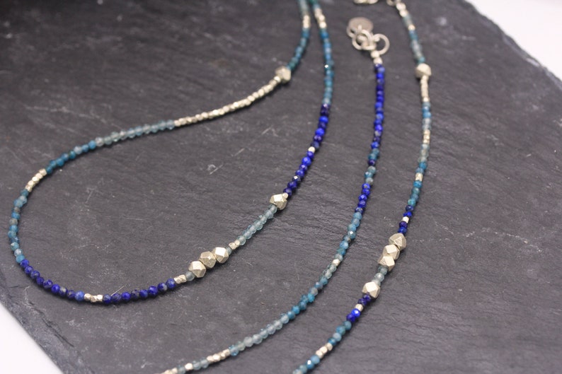 Topaz Lapis Lazuli and Silver Beads Bracelet With Adjustable Etsy Topaz Lapis Lazuli and Silver Beads Bracelet With Adjustable Etsy