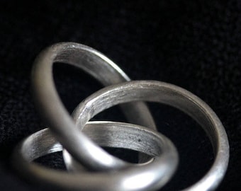 Handmade 3 Intertwined Rings in Thai Silver (R0019)