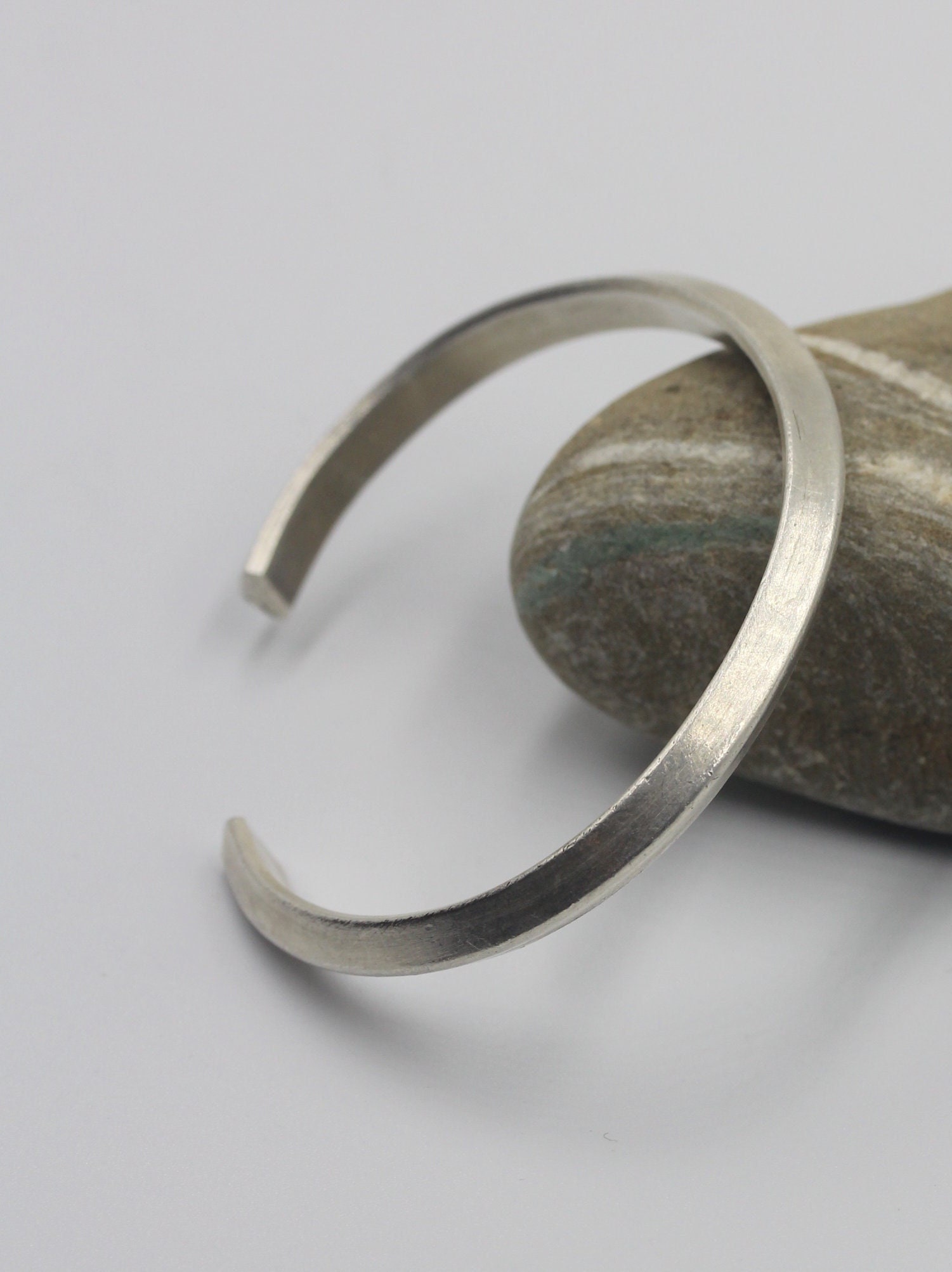 Sterling Silver Triangle Bangle - Etsy