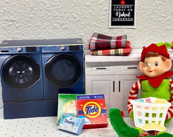 Elf Laundry Room Printable Set | Christmas Elf Props | Elf Washing Machine & Dryer Printables | Elf Accessories | Instant Download