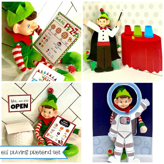 Elf Christmas PLAYING PRETEND Activities Set DIY Printable