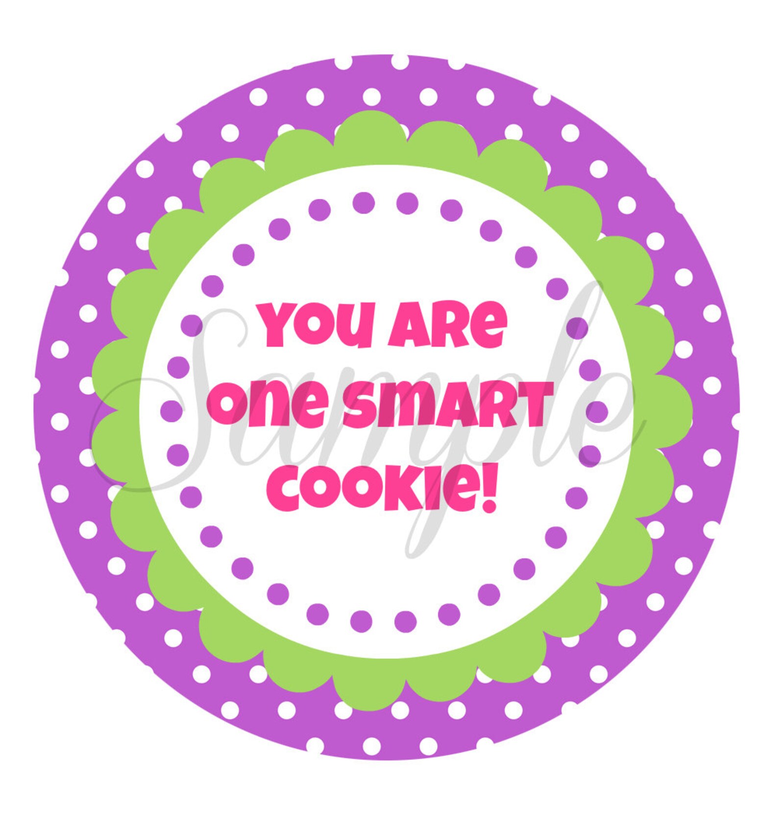 INSTANT Download You Are One SMART COOKIE 3 Inch Circle Tags - Etsy