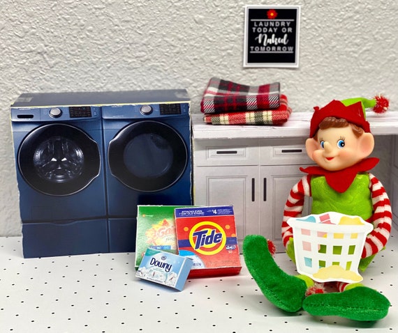 Elf LAUNDRY  Washing Machine  Cleaning christmas Props