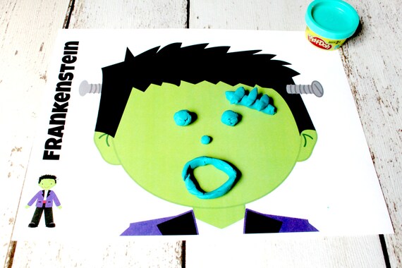 Halloween Playdough Mats | Monster Faces, Kids Activity (Printable)