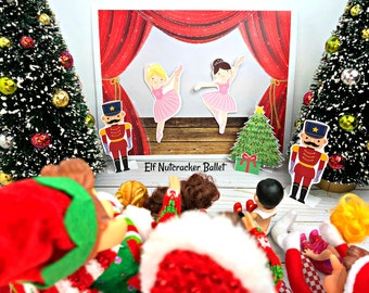 Printable Elf Nutcracker Stage | Elf Props and Accessories | Christmas Elf Printables | Holiday Elf Mischief Scene