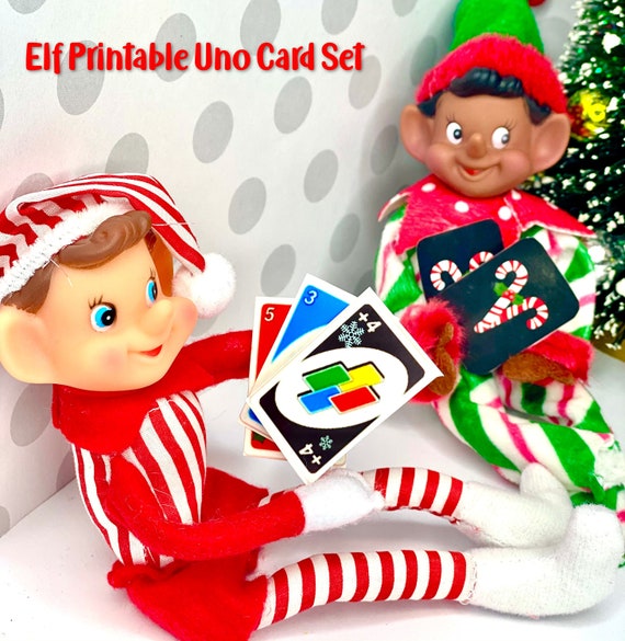 Elf CARD GAMES Uno Christmas Props Printable Instant