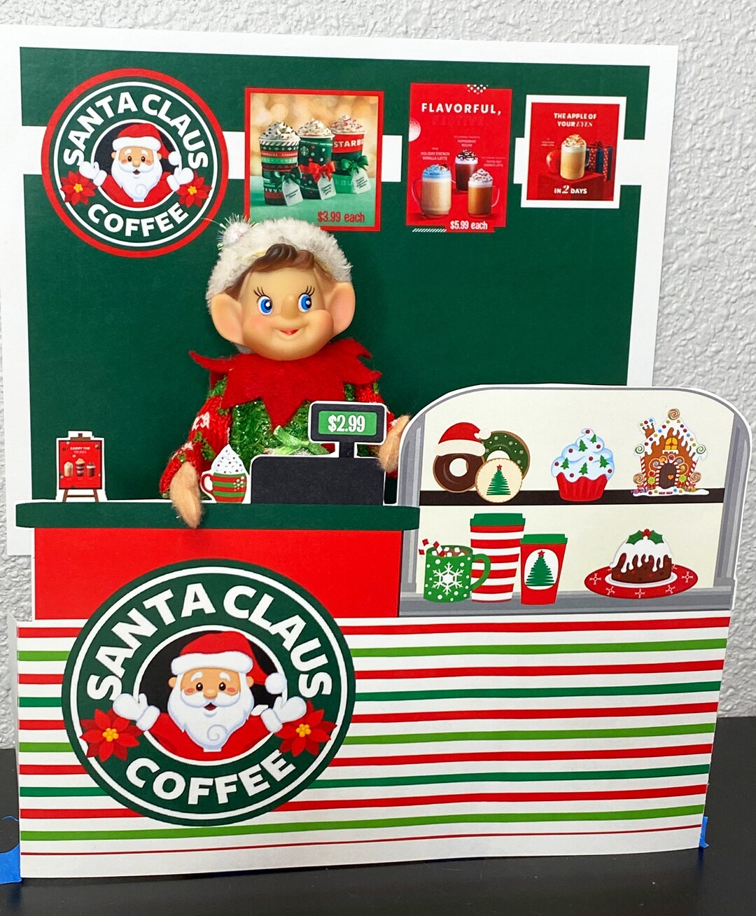 Elf Printable COFFEE SHOP Set Christmas Printable Props - Printable Elf ...