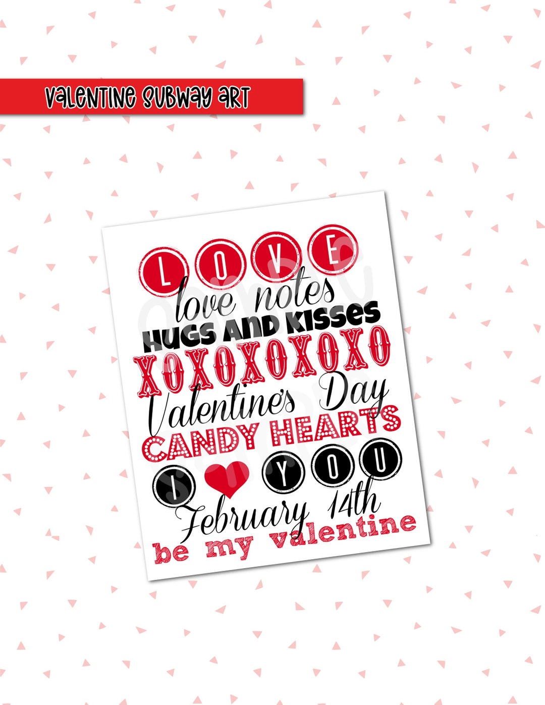 Printable VALENTINES Day Printable Subway Art Printable Wall Art Print ...