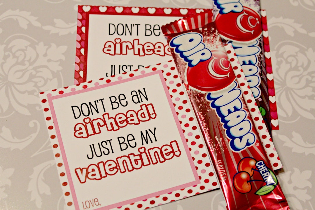 Dont Be an AIRHEAD Valentines Day Cards or School Lunch Box Jokes Note