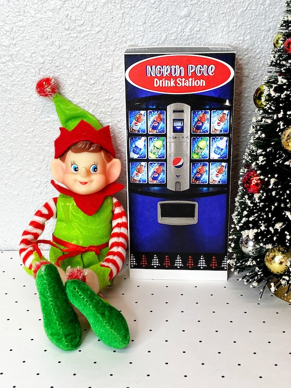 Elf printable DRINK STATION - Vending Machine - North Pole Snacks Drinks - Christmas Stand Printable Elf
