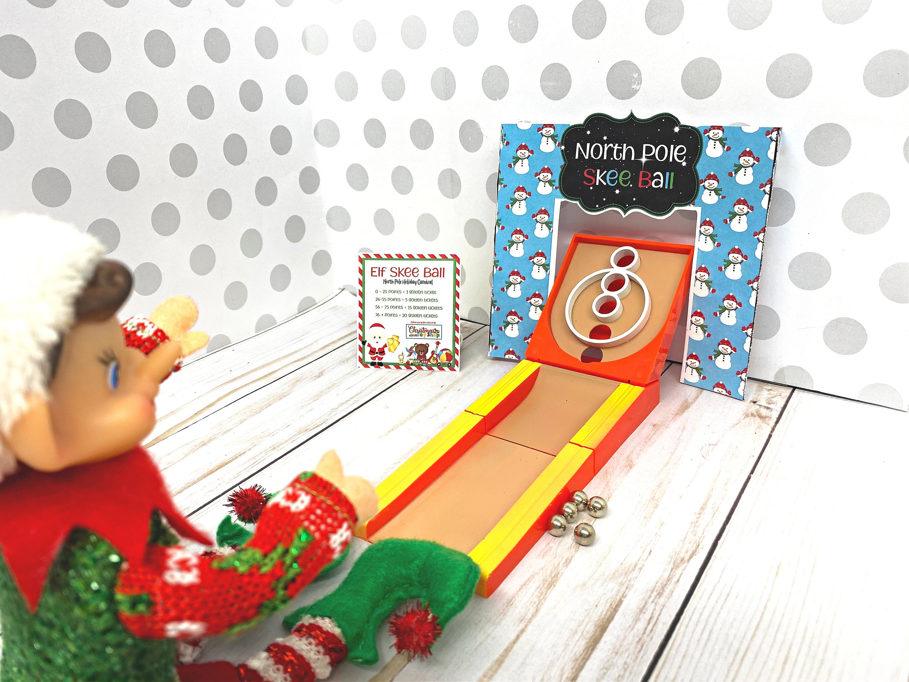 Christmas Props Elf SKEE BALL Set Play Toy Shelf Accessory - Etsy