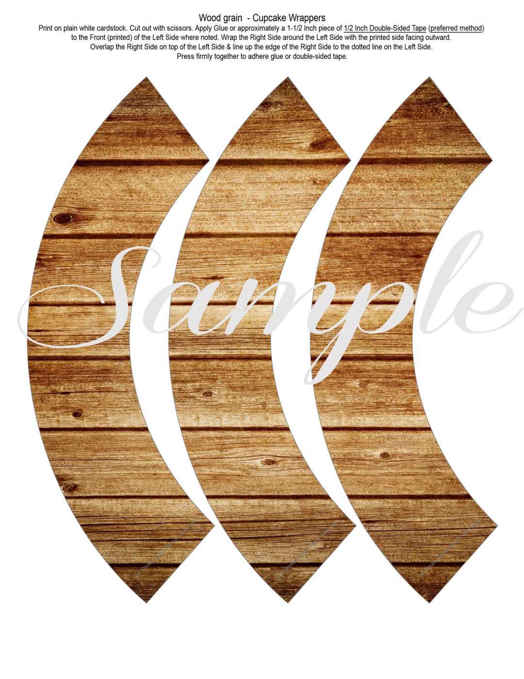 INSTANT DOWNLOAD Wood Grain Cupcake Wrappers PRINTABLE - Etsy