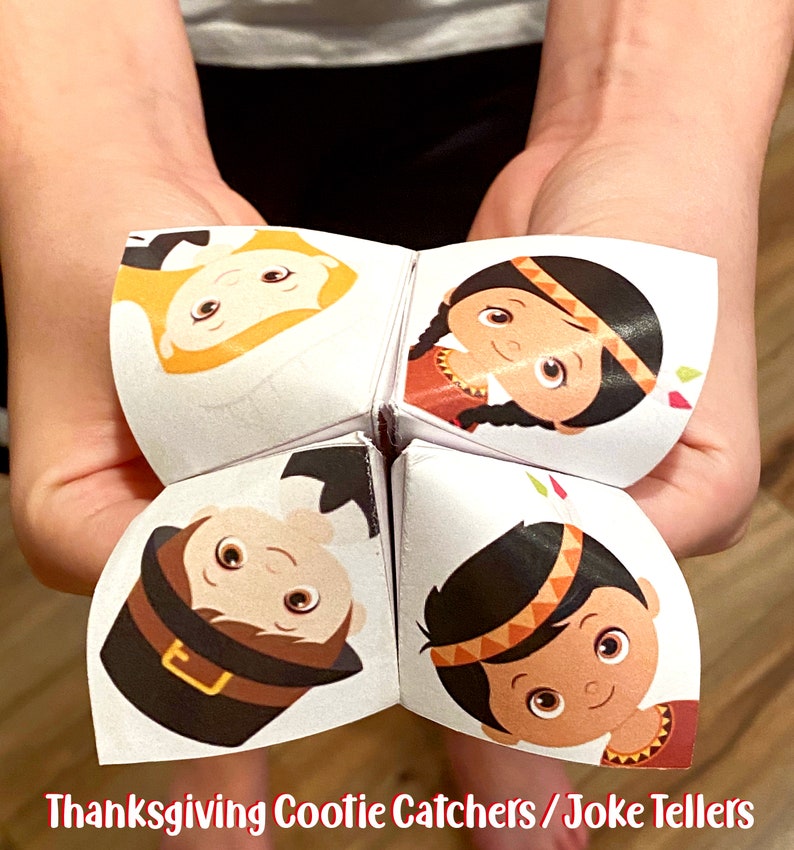 Thanksgiving Cootie Catcher Printable | Kids Joke Teller Paper Craft ...