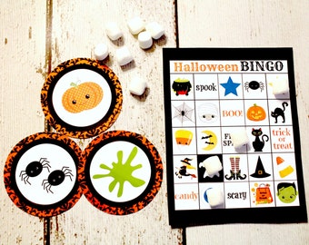 Halloween BINGO Printable Game | Kids Classroom Party Activity | 3-in-1 Games Memory & Old Maid | Spooky Family Fun Instant Download