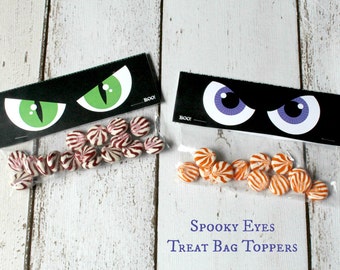 Halloween Treat Bag Toppers | Printable Party Favor Labels | DIY Halloween Goodie Bags | School Party Favors Instant Download