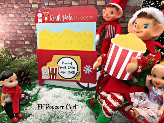 Elf Christmas Props  Popcorn Stand Cart Printable  Instant