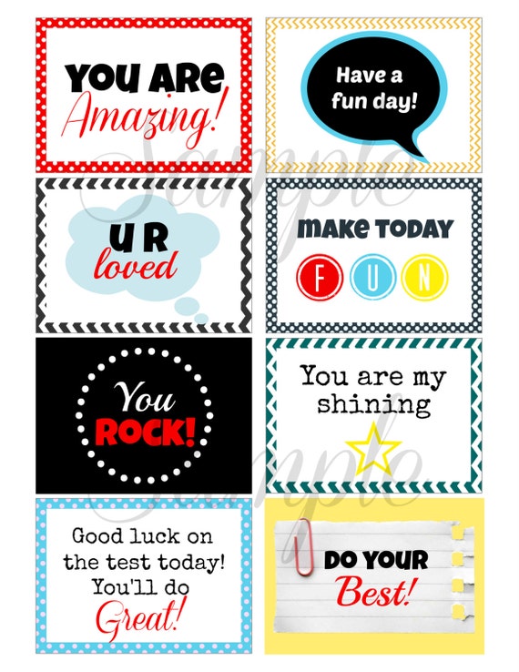 Encouraging Lunch Box Notes For Little Kids Kids Lunch Box