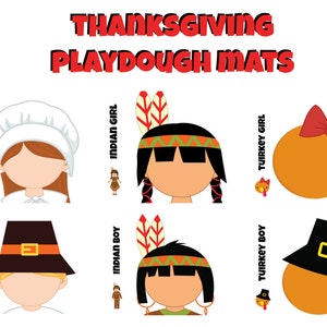 Thanksgiving Dough Mats Games Printable Download Fun Family Party diy Play image 1