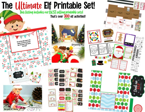 ULTIMATE Set of Elf PRINTABLES Instant Download  Food