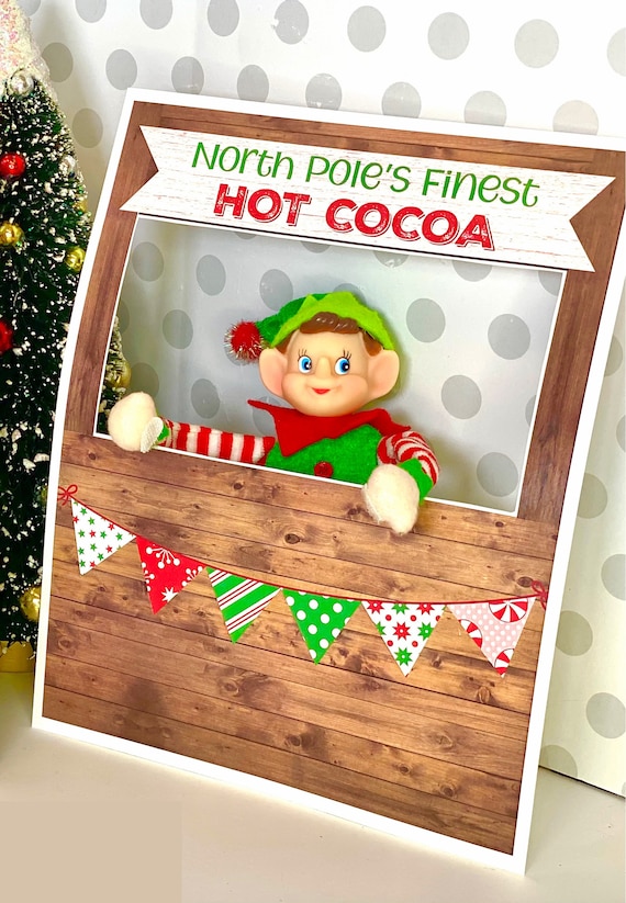 Elf HOT COCOA Stand Activities Set  DIY Printable Page Files