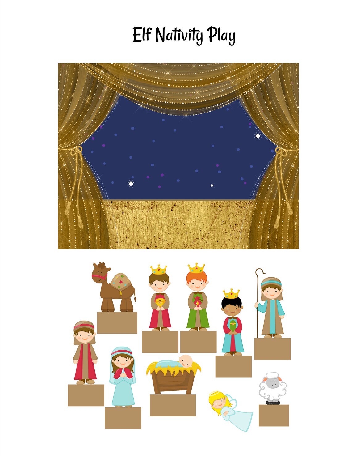 Elf Christmas Props NATIVITY PLAY Theater Printable Downoad Etsy