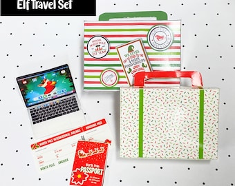 Elf Travel Printable Set – Christmas Props, Suitcase & Passport (Digital Download)