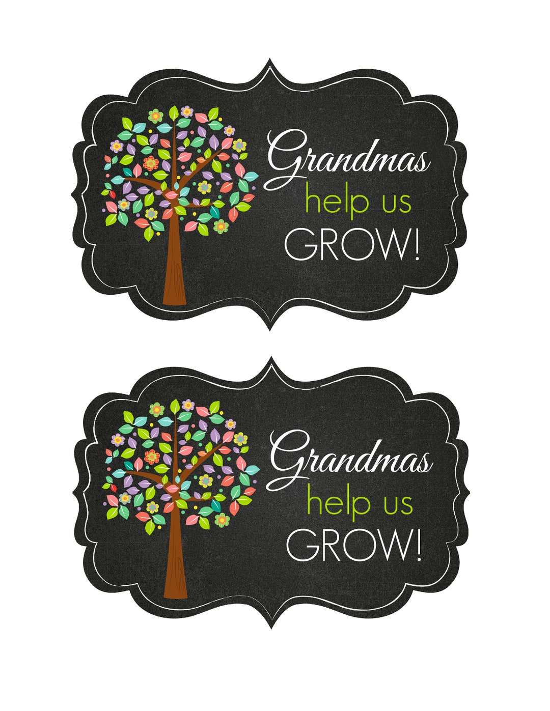 INSTANT Download GRANDMAS Help Us GROW Card Gift Printable - Etsy