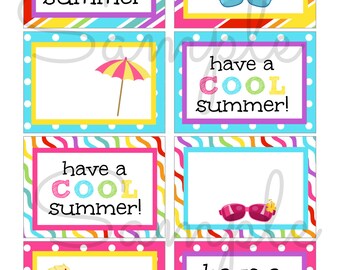 End of the year Have a COOL Cool Summer Card / Note  - Printable Instant Download