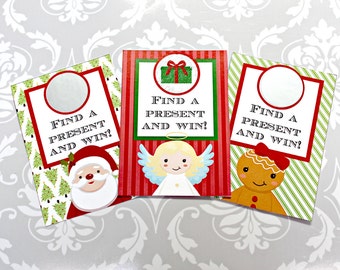 CHRISTMAS Scratch off Ticket Game Printable - Fun Family Party diy - INSTANT Download