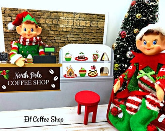 Printable Elf Coffee Shop Set | Elf Props & Accessories | Christmas Elf Printables | Holiday Mischief Scenes | Instant Download