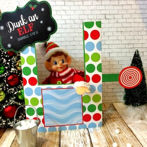 Accesorios navideños para carnaval de Elf DUNK TANK - Imprimibles - Descarga instantánea