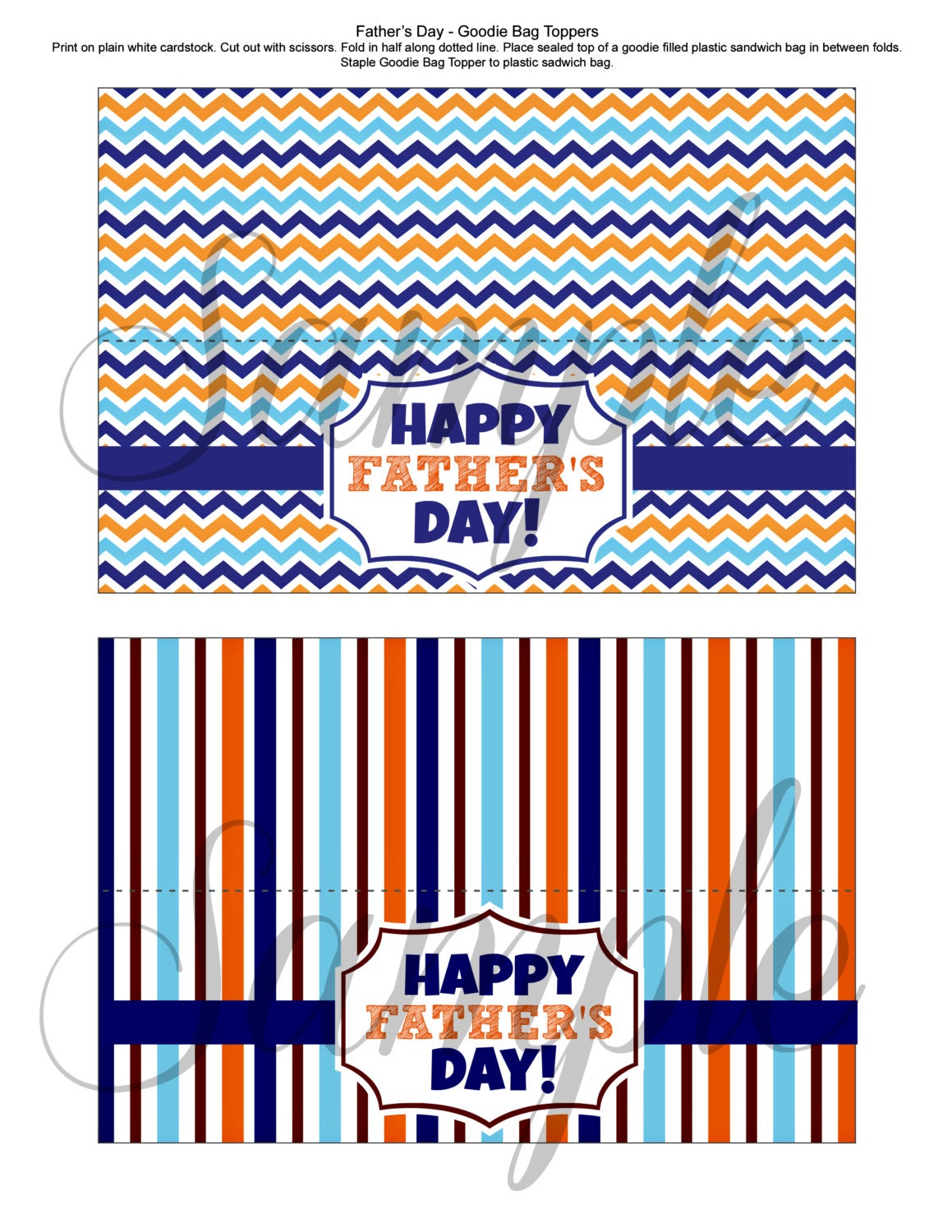INSTANT Download FATHERS Day Goodie Treat Bag Topper Etsy