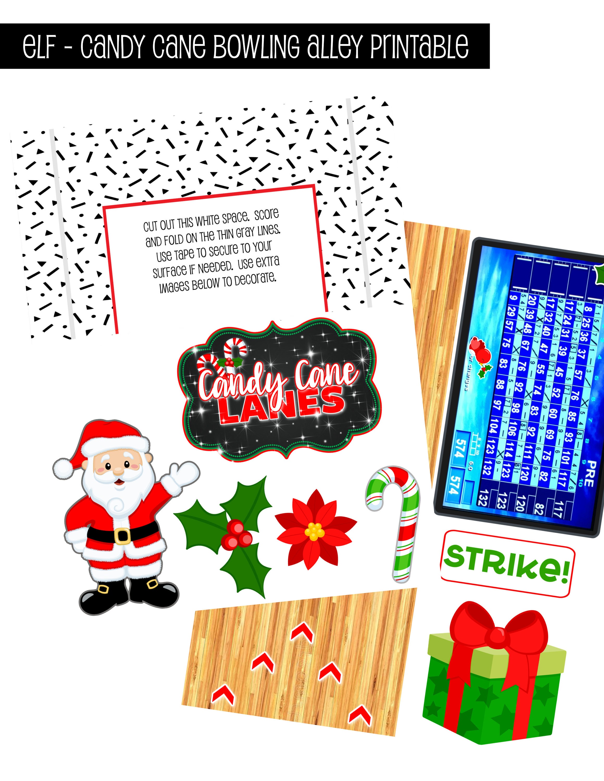 Elf BOWLING Printable Download DIY Shelf Activity Game Fun