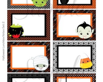 Halloween Lunchbox Notes Printable | Kids Lunch Box Notes | Spooky School Encouragement Cards | Cute Halloween Printables for Kids