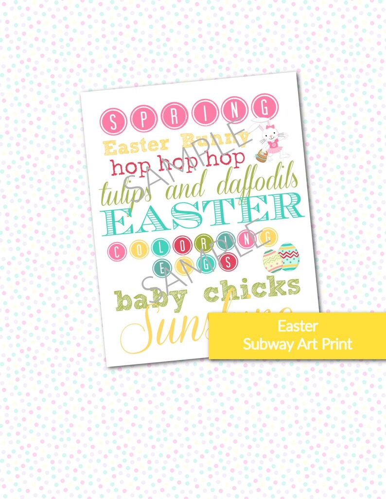EASTER Subway Art Wall Art Print 8 X 10 PRINTABLE Download - Etsy