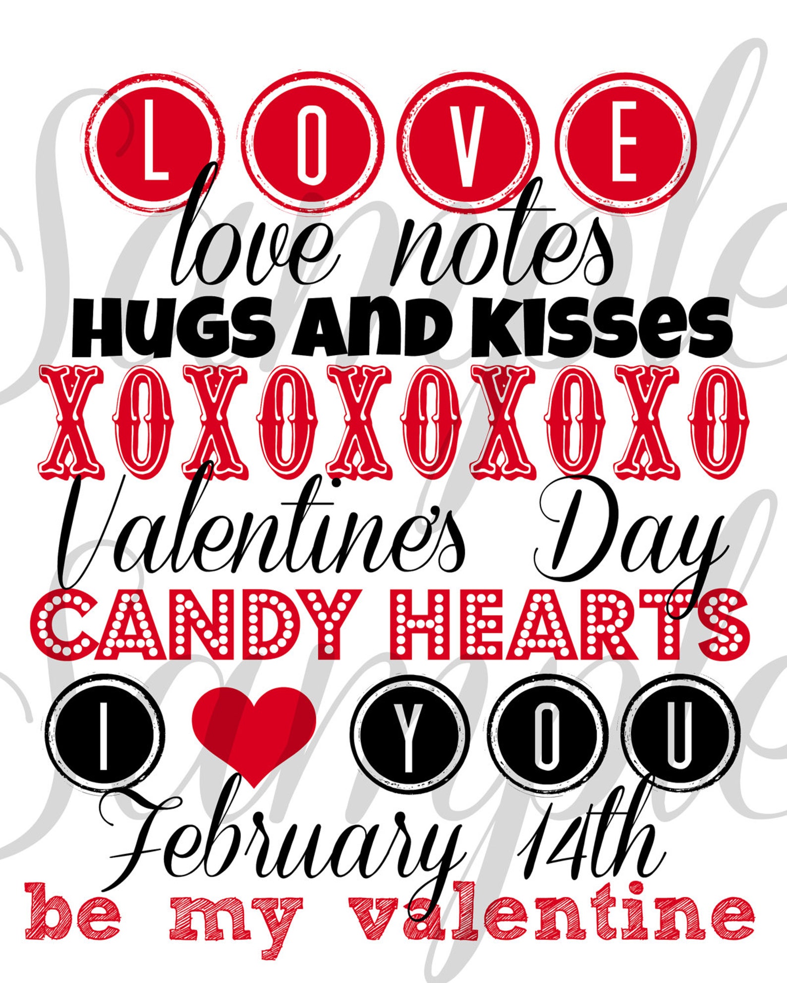 INSTANT Download VALENTINES Day Subway Art Wall Art Print 8 | Etsy