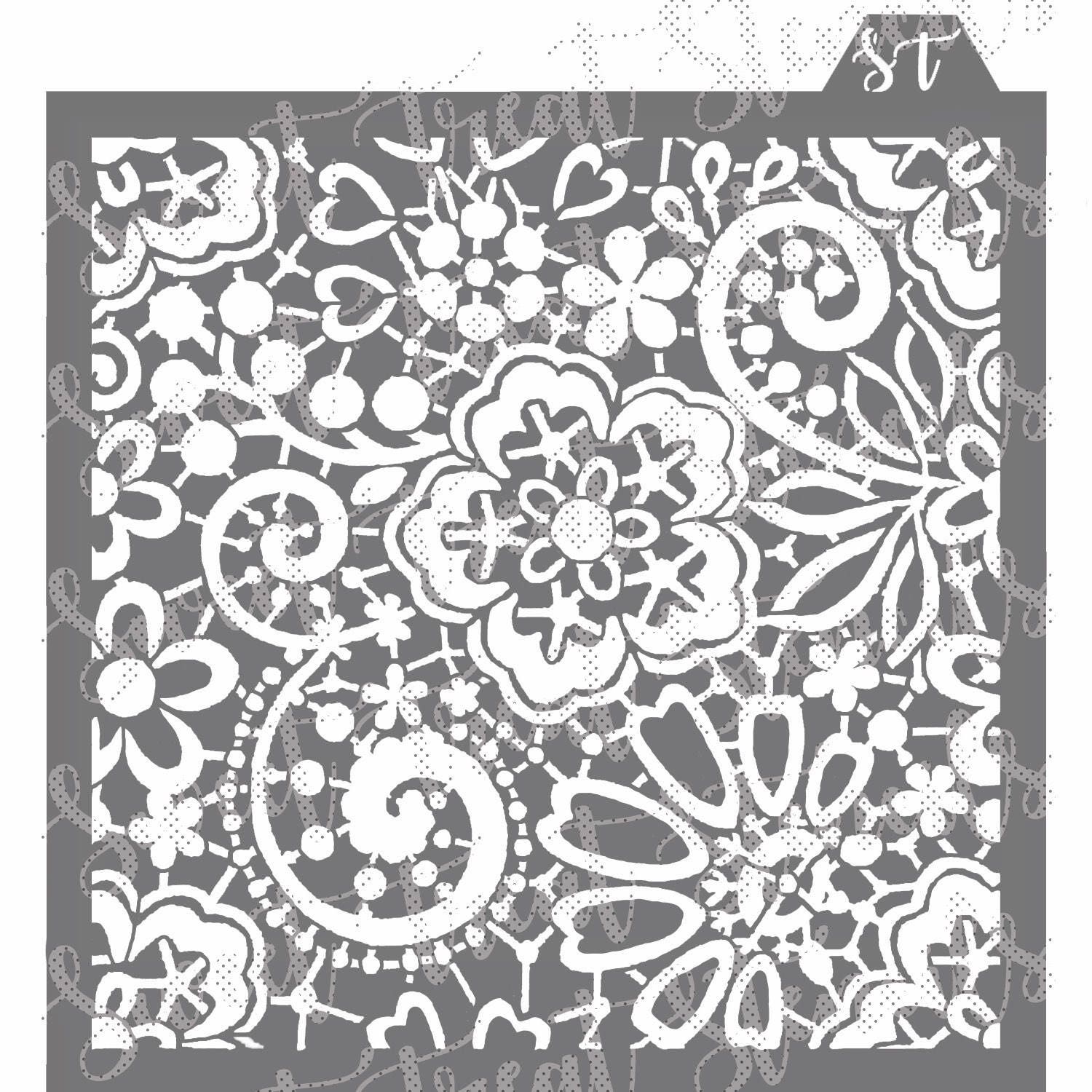 Lace Pattern Cookie Stencil Etsy