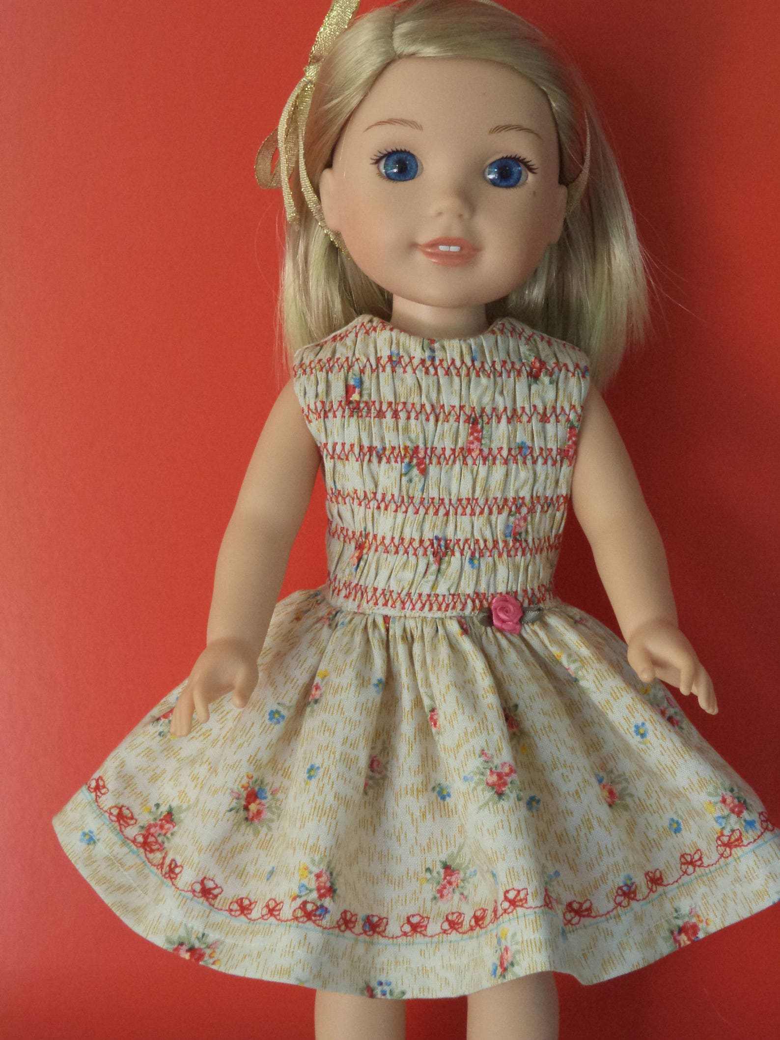 Smocked Doll Dress / Handmade Doll Clothes Fits 14'' | Etsy