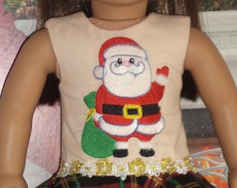 Fits like American girl doll clothes/ 18-inch doll dress / Christmas doll dress