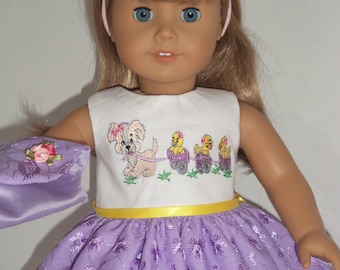 Embroidery doll dress with Bolero /fits like 18-inch American girl doll clothes
